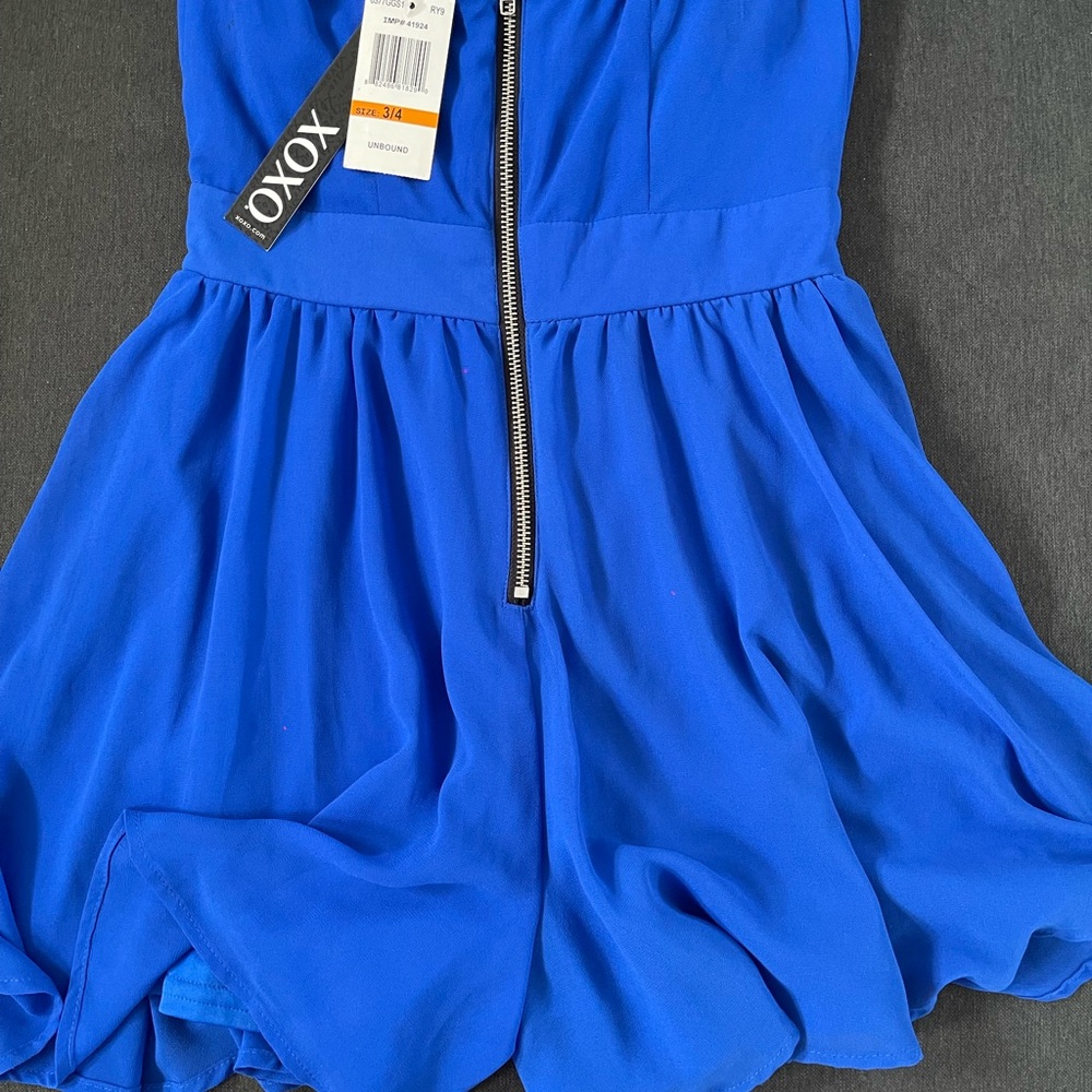 XOXO Vibrant Blue Zippered Dress/Jumpsuit
